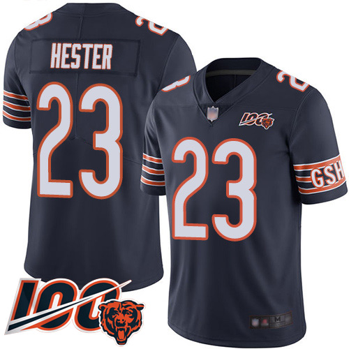 Chicago Bears Limited Navy Blue Men Devin Hester Home Jersey NFL Football #23 100th Season